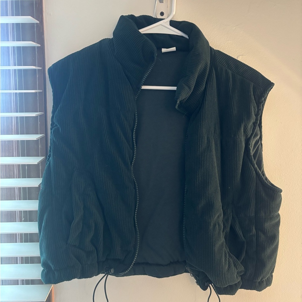 Women's Dark Green Corduroy Vest